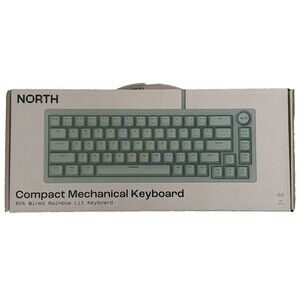 North Compact Mechanical Keyboard 65% Wired Rainbow Lit Keyboard - Turquoise